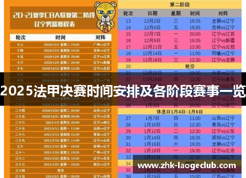 2025法甲决赛时间安排及各阶段赛事一览 2025法甲决赛时间安排及各阶段赛事一览