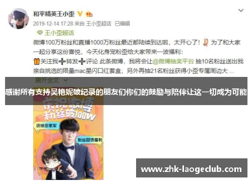 感谢所有支持吴艳妮破纪录的朋友们你们的鼓励与陪伴让这一切成为可能